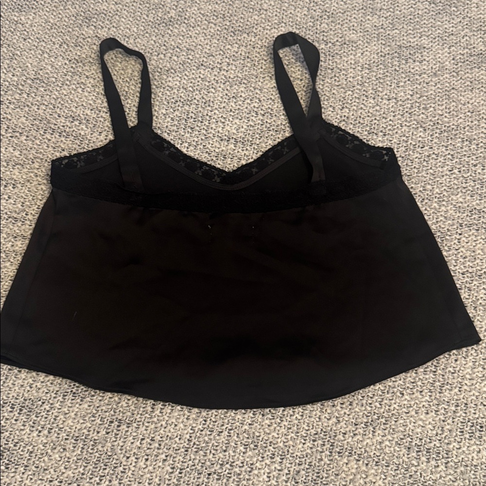 Urban Outfitters Black Lace Trim Cami Tank Top, Size S/P - Picture 3 of 5